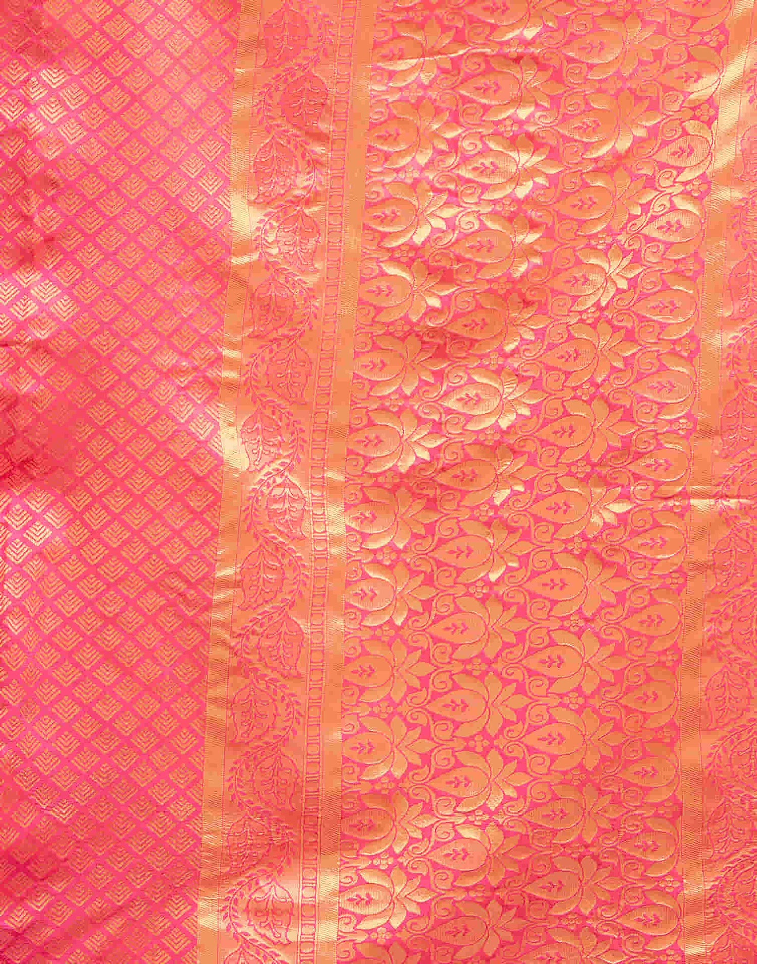 Pink Silk Woven Banarasi Saree