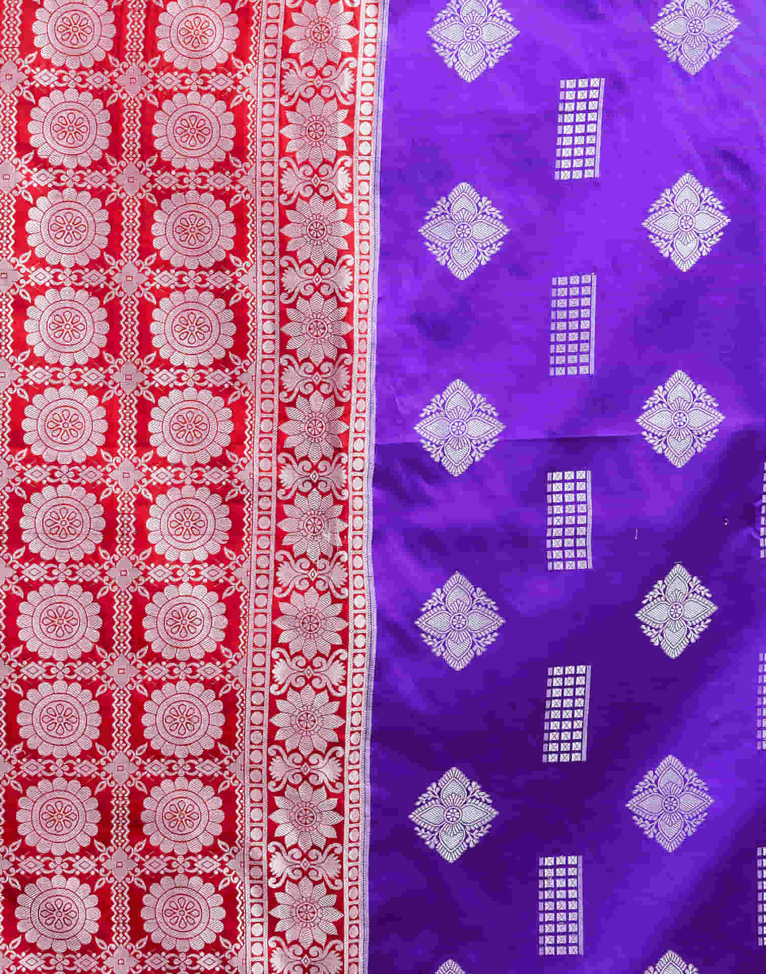 Purple Silk Woven Handloom Saree