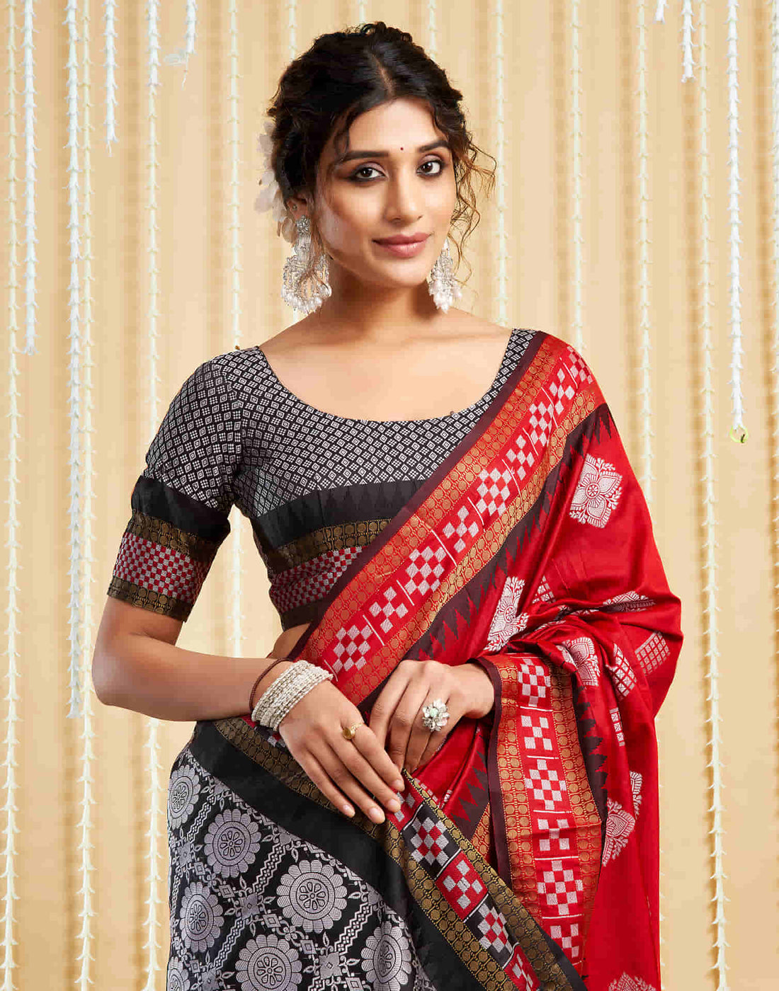 Red Silk Woven Handloom Saree