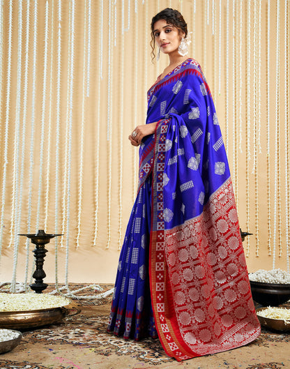 Dark Blue Silk Woven Handloom Saree