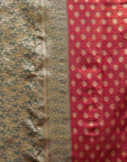 Maroon Silk Woven Banarasi Saree