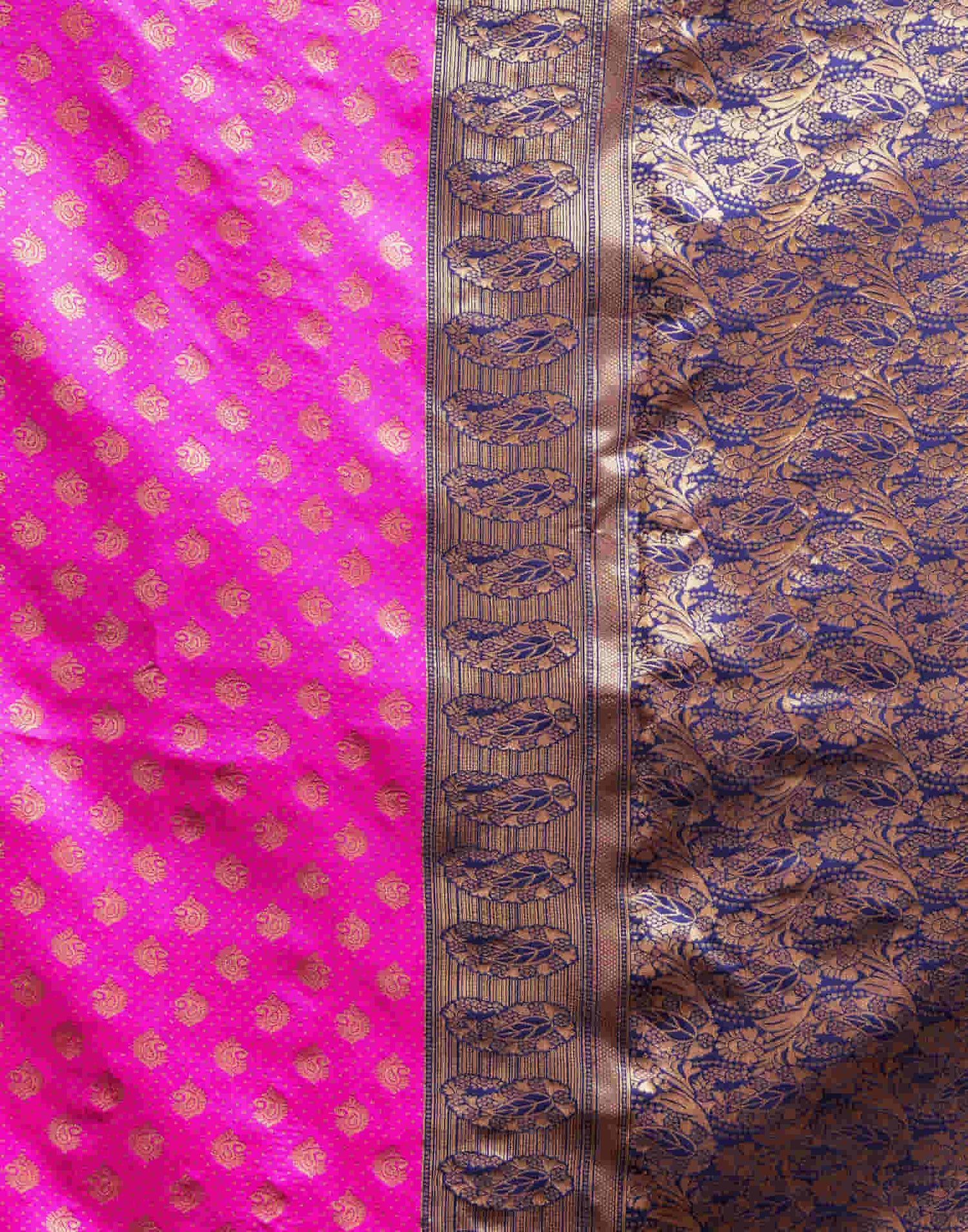 Magenta Silk Woven Banarasi Saree