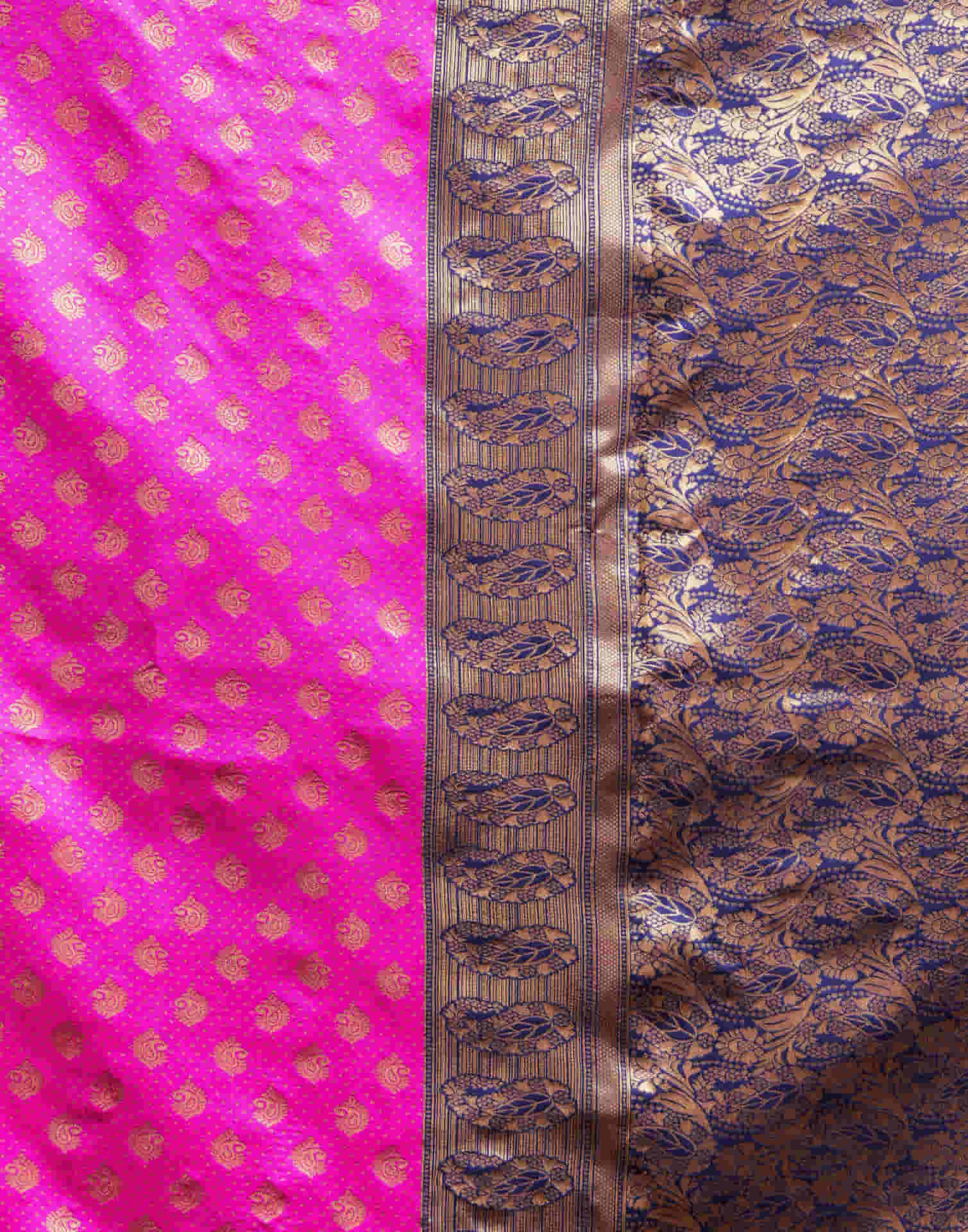 Magenta Silk Woven Banarasi Saree