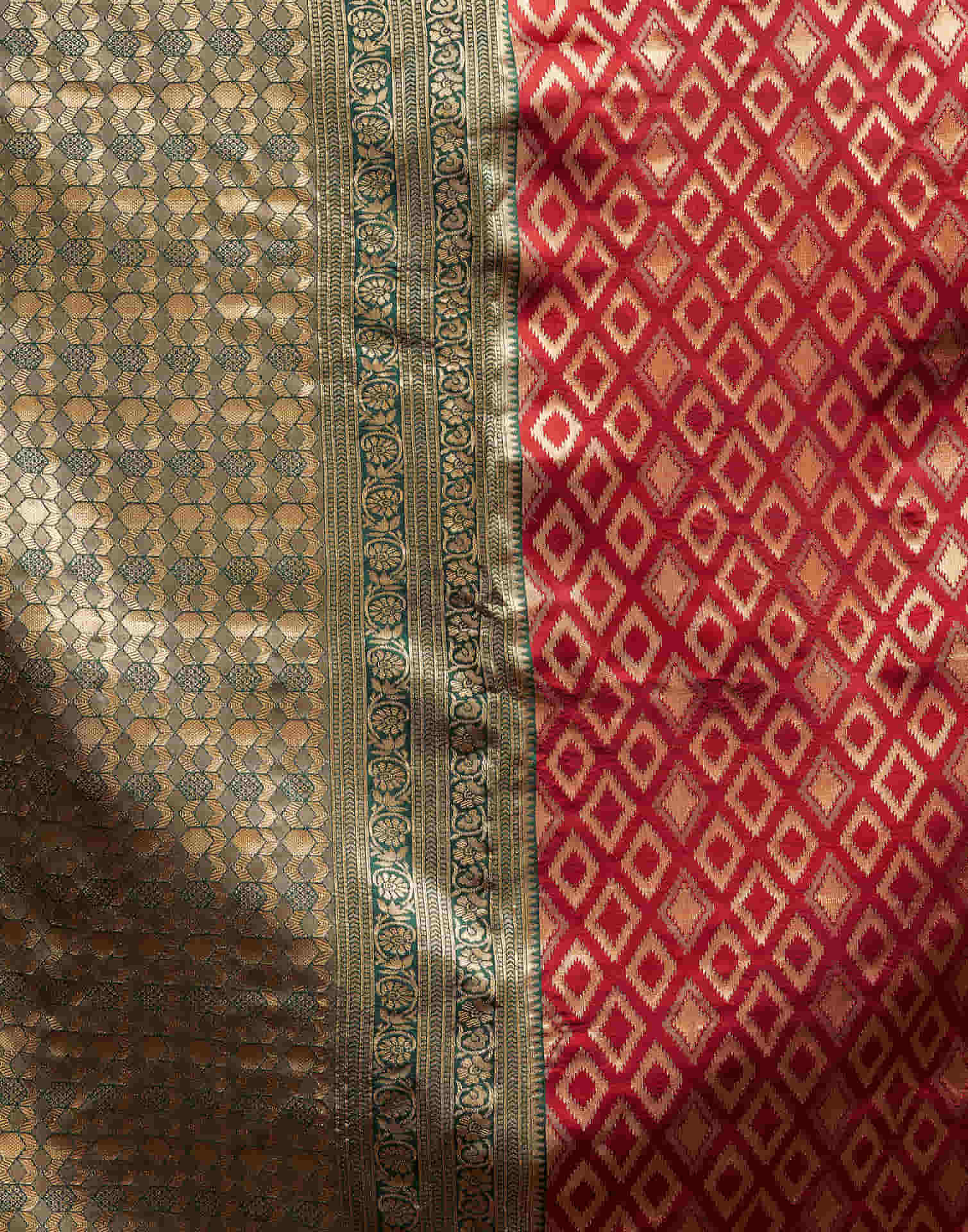 Maroon Silk Woven Banarasi Saree