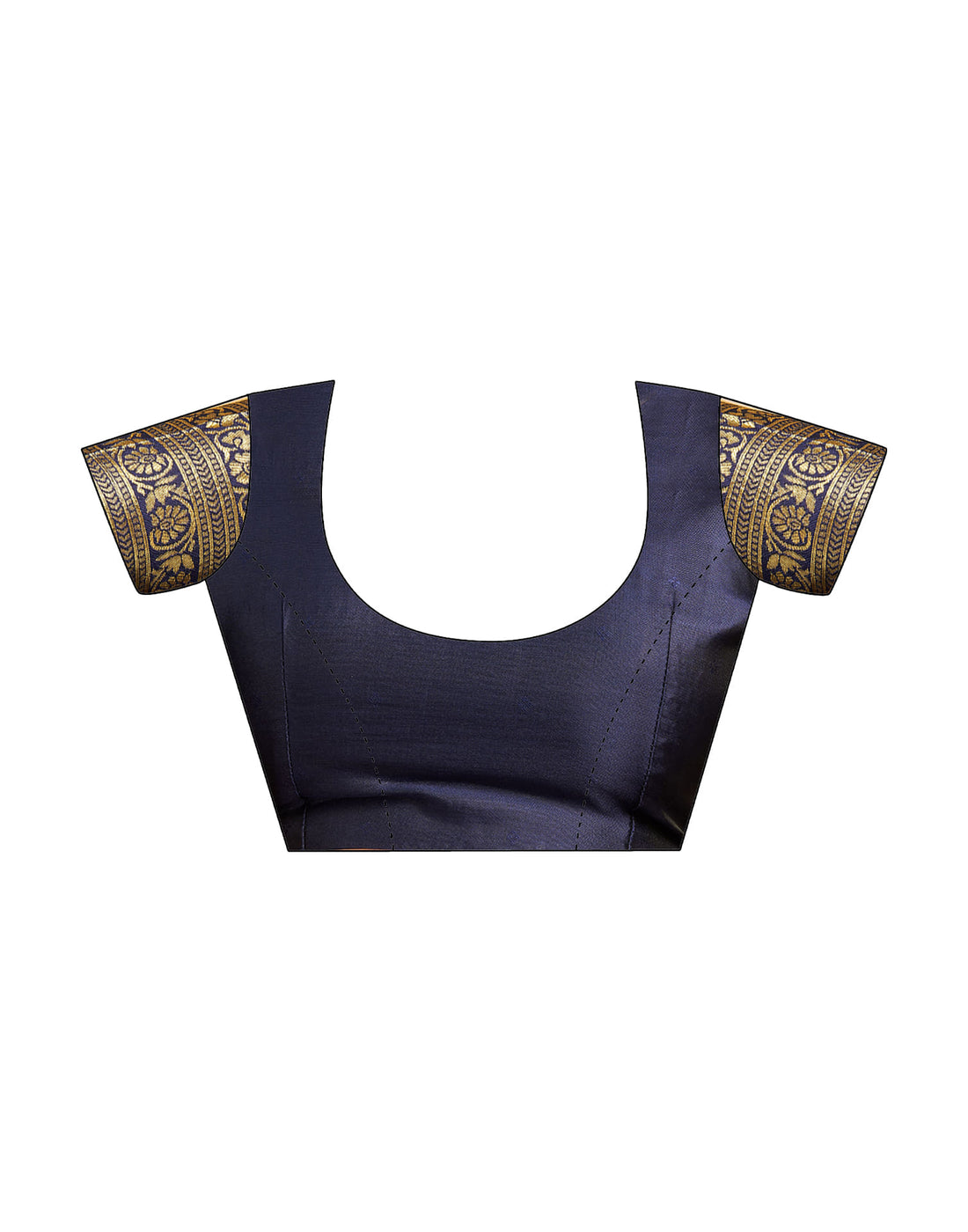 Navy Blue Silk Woven Banarasi Saree