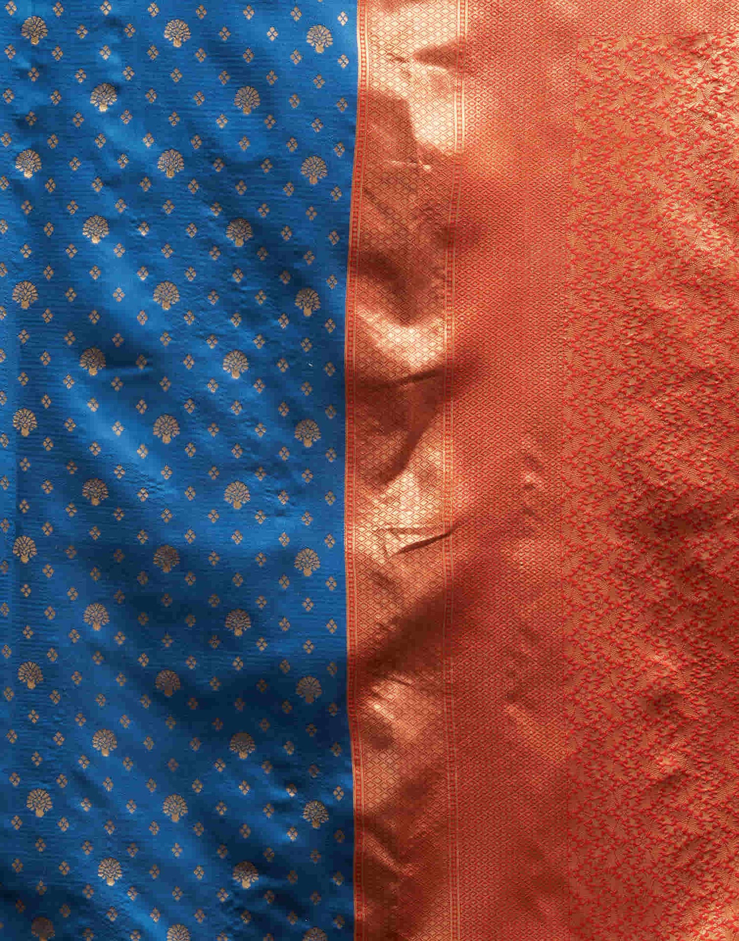 Rama Blue Silk Woven Banarasi Saree