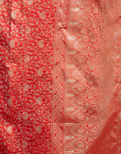 Red Silk Woven Banarasi Saree