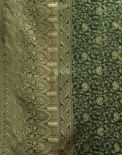 Dark Green Silk Woven Banarasi Saree