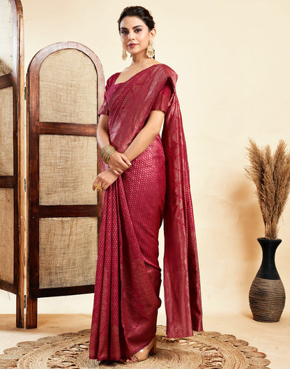 Rani Pink Silk Woven Banarasi Saree