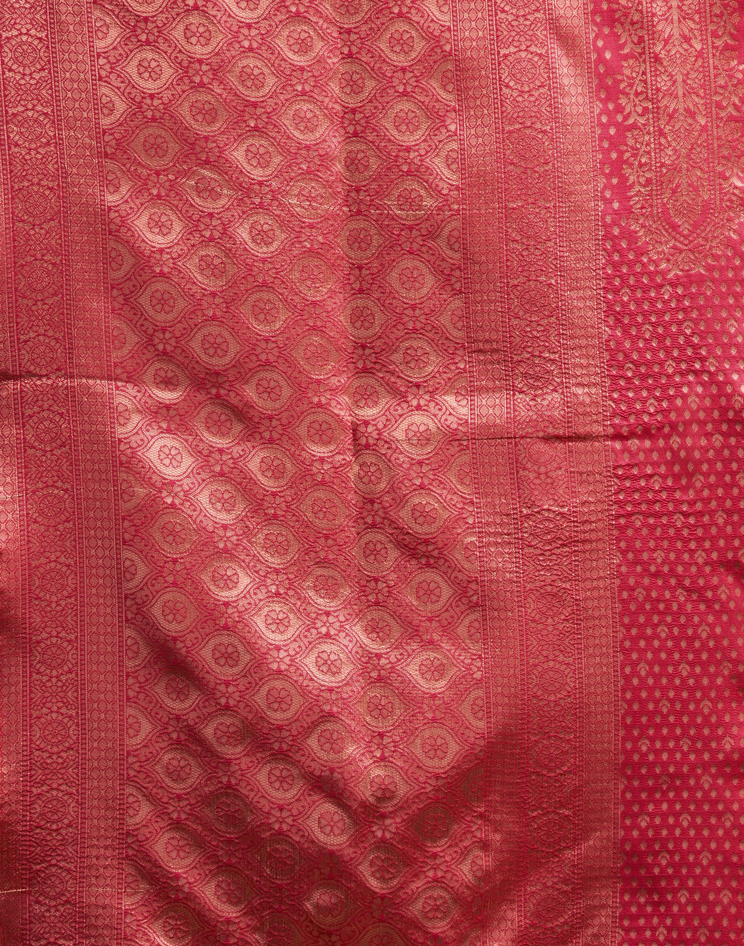 Rani Pink Silk Woven Banarasi Saree