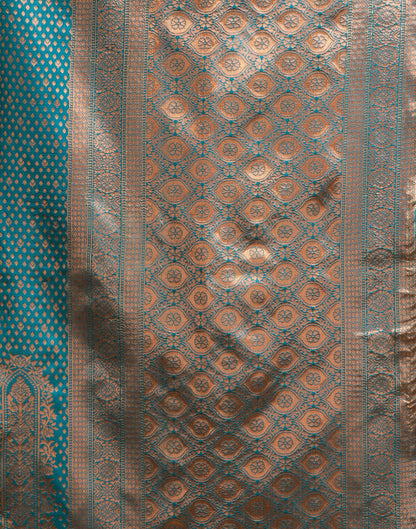 Rama Blue Silk Woven Banarasi Saree