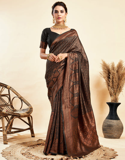 Black Silk Woven Banarasi Saree