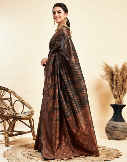 Black Silk Woven Banarasi Saree