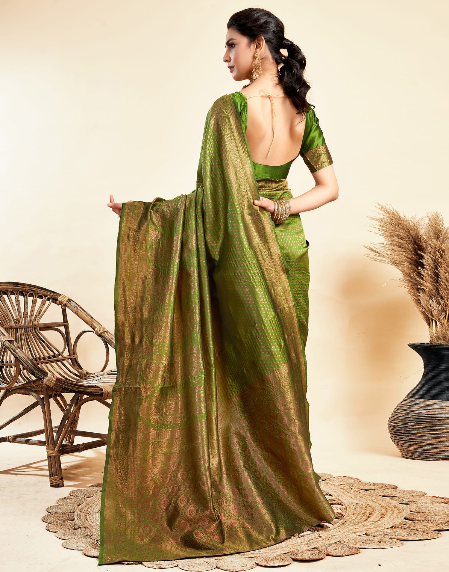 Green Silk Woven Banarasi Saree