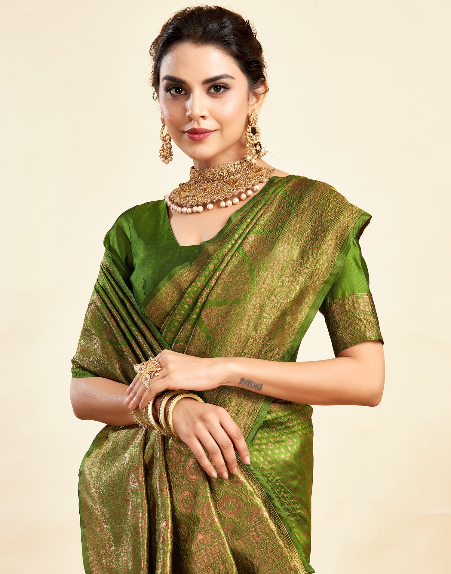 Green Silk Woven Banarasi Saree