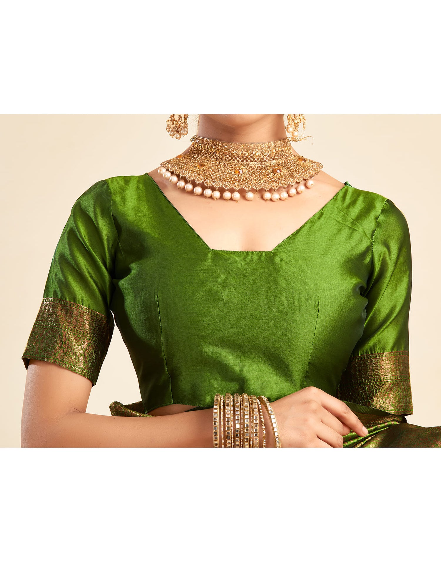 Green Silk Woven Banarasi Saree