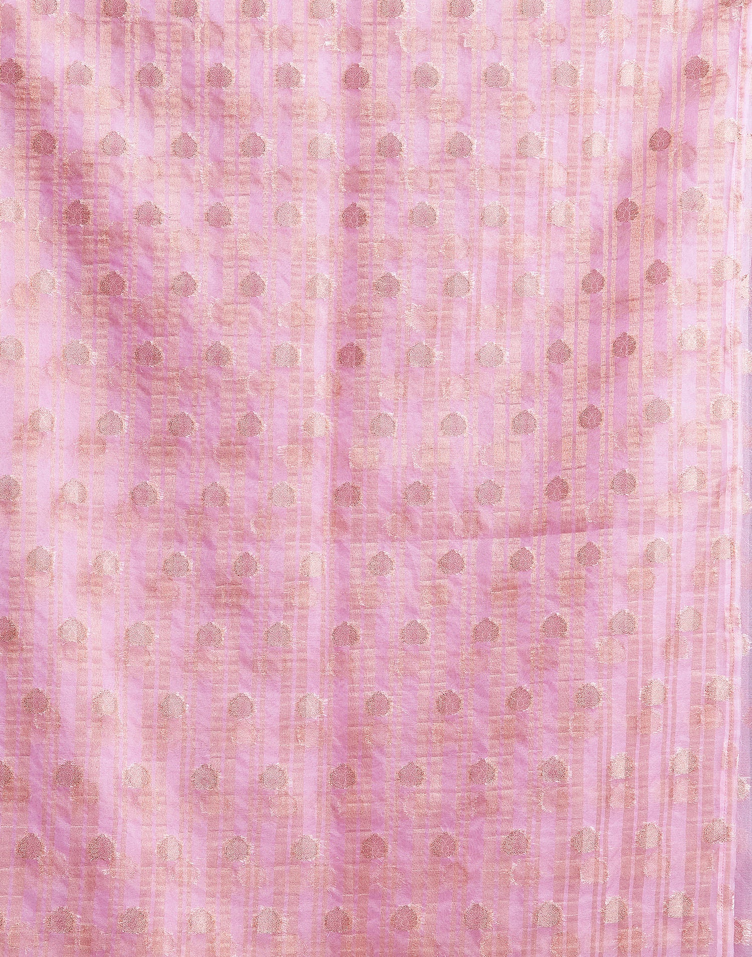 Light Pink Organza Woven Foil Printed Saree