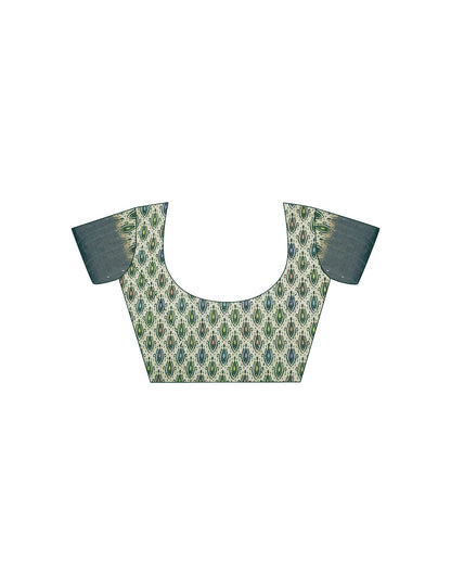 Light Pista Green Printed Silk Saree