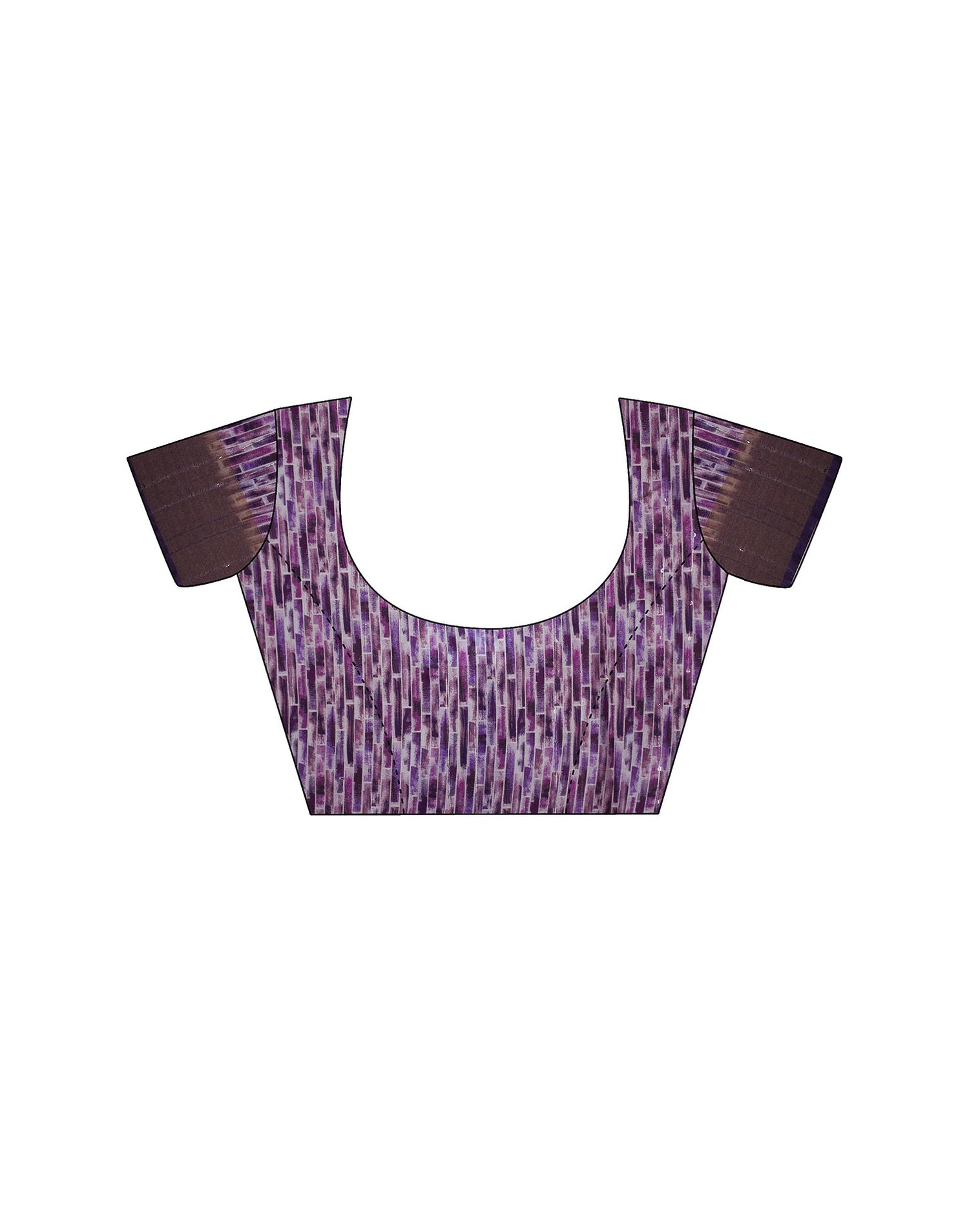 Purple Geometric Printed Silk Saree