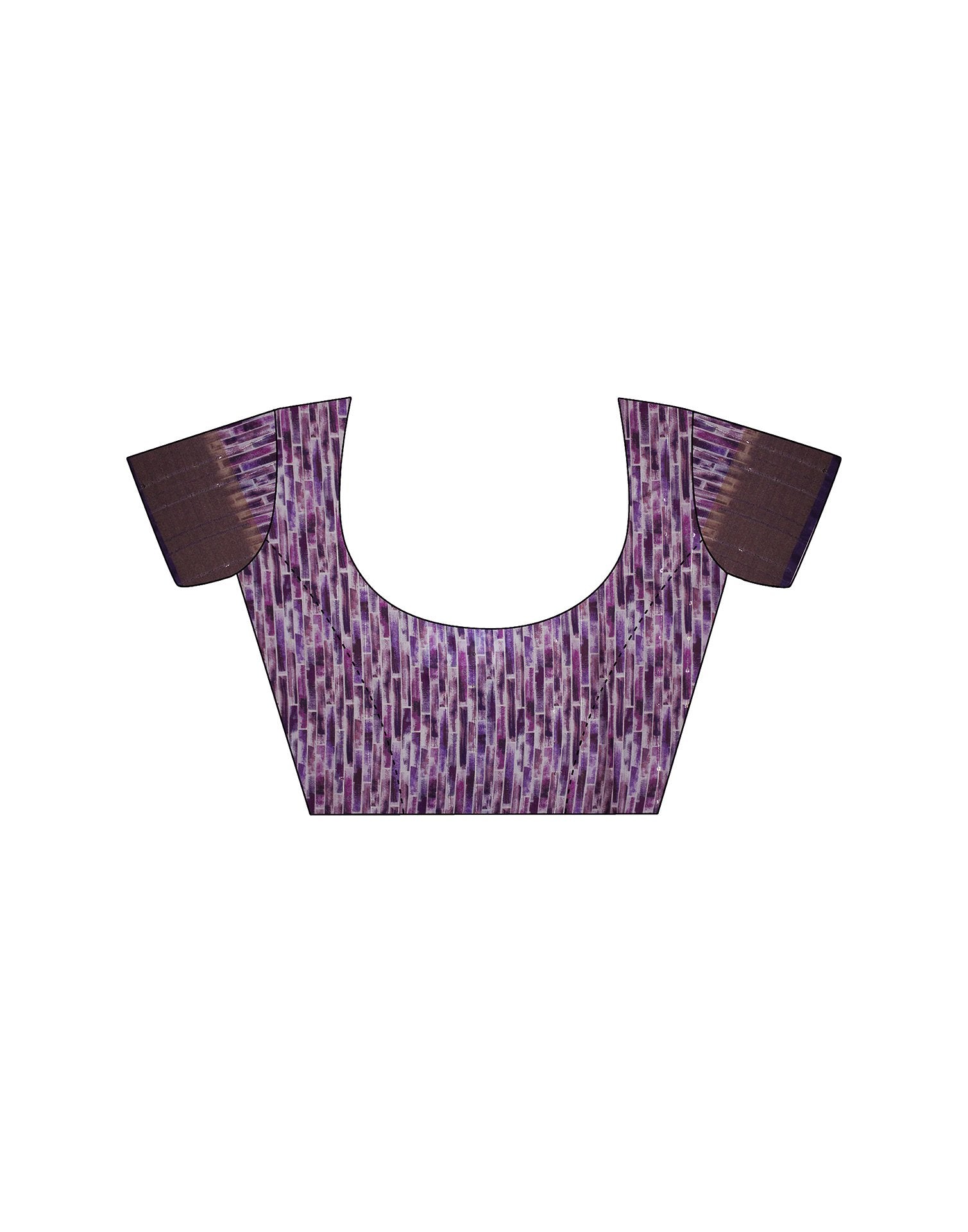 Purple Geometric Printed Silk Saree