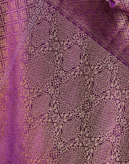 Dark Purple Silk Woven Banarasi Saree