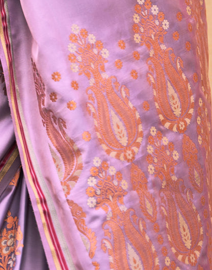 Light Purple Silk Woven Banarasi Saree