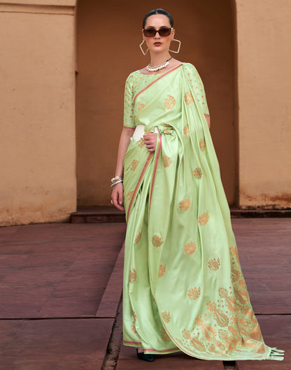 Light Green Silk Woven Banarasi Saree