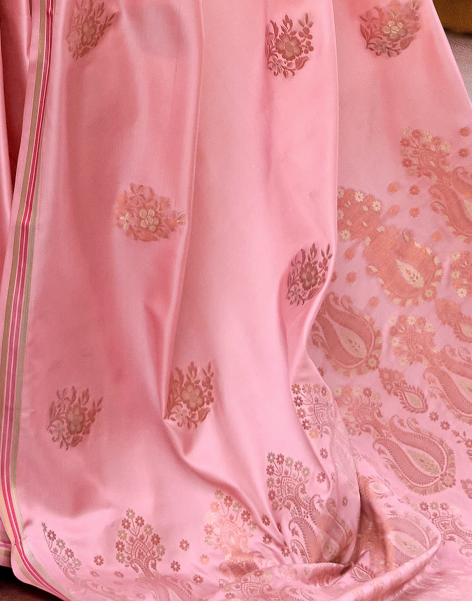 Light Pink Silk Woven Banarasi Saree