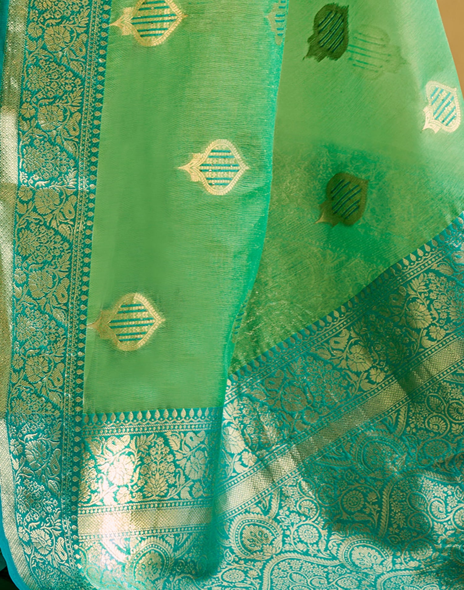 Green Silk Woven Banarasi Saree