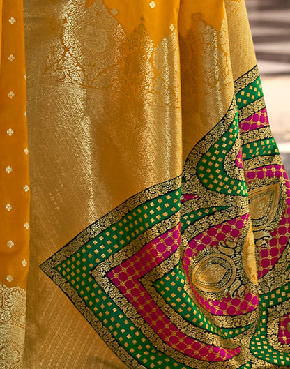 Yellow Silk Woven Banarasi Saree