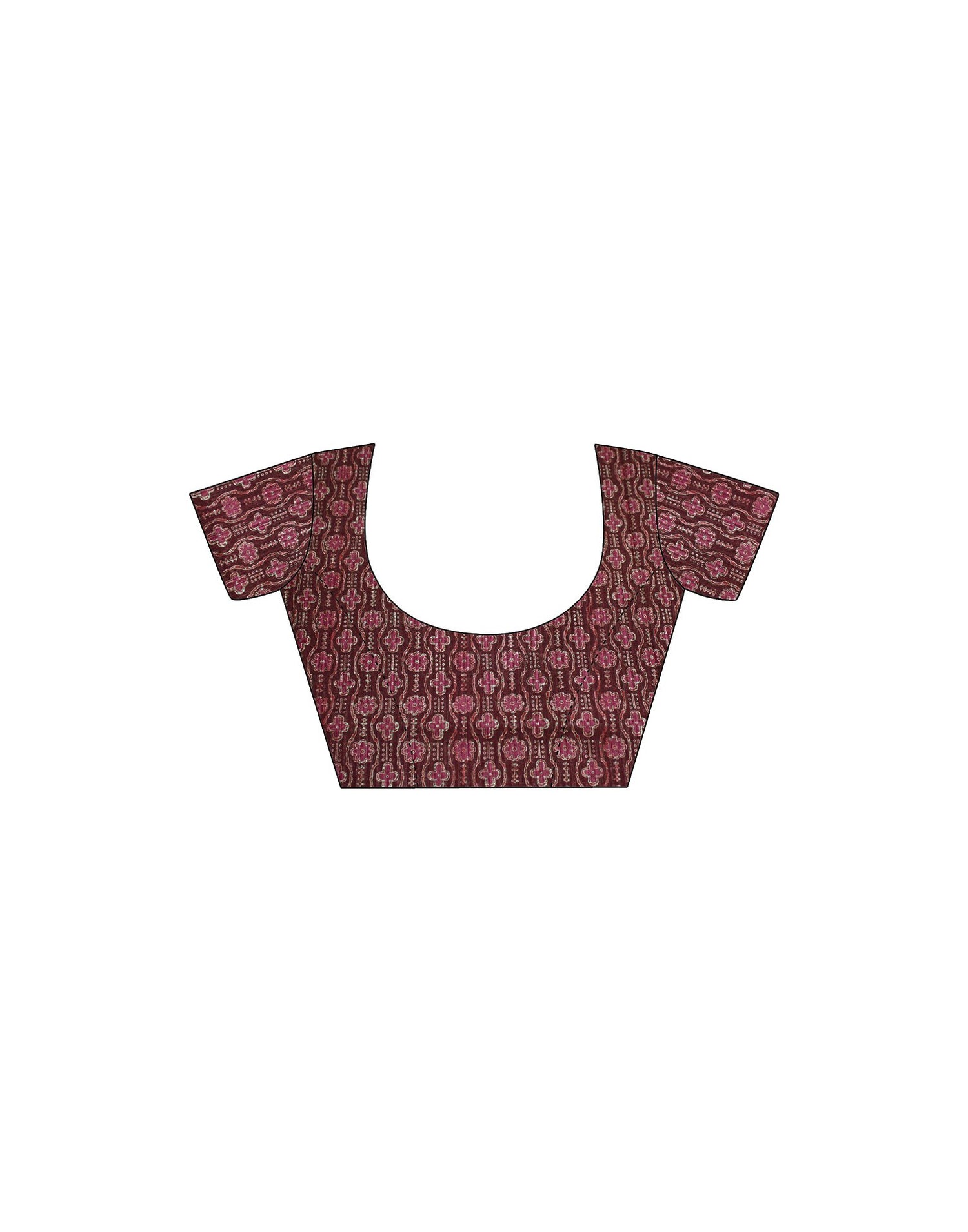 Maroon Printed Silk Saree