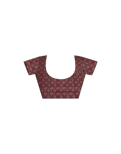 Maroon Printed Silk Saree