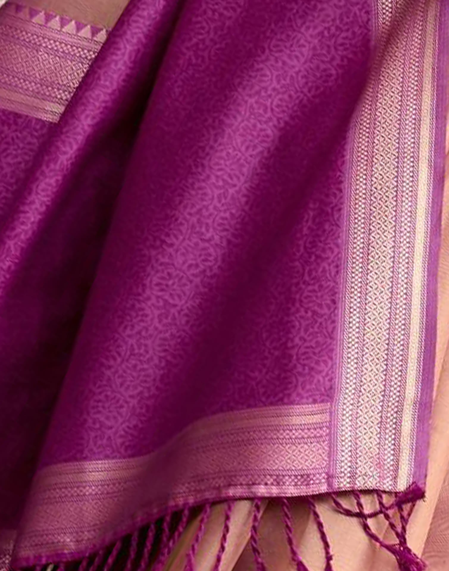 Dark Purple Silk Woven Saree