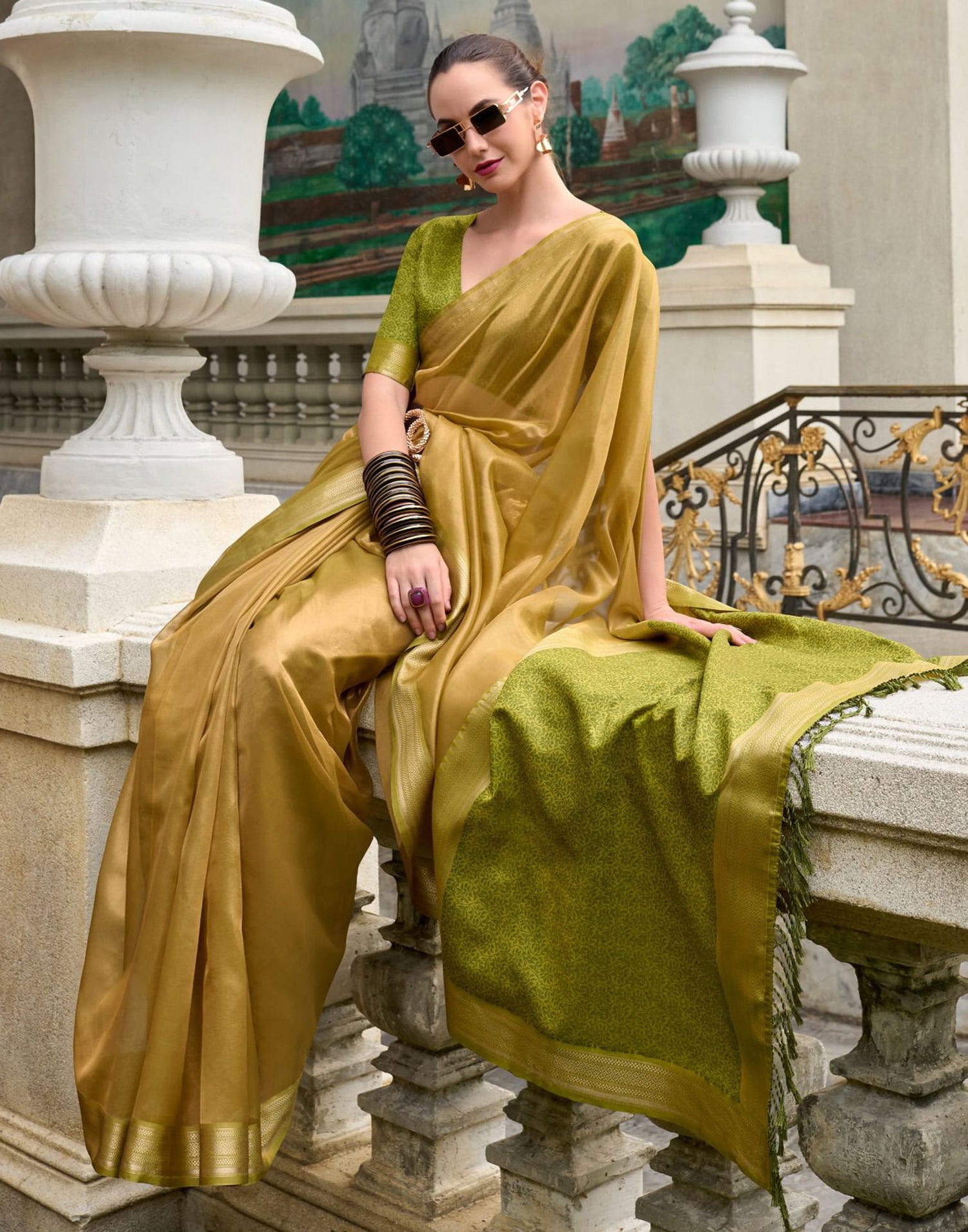 Green Silk Woven Saree