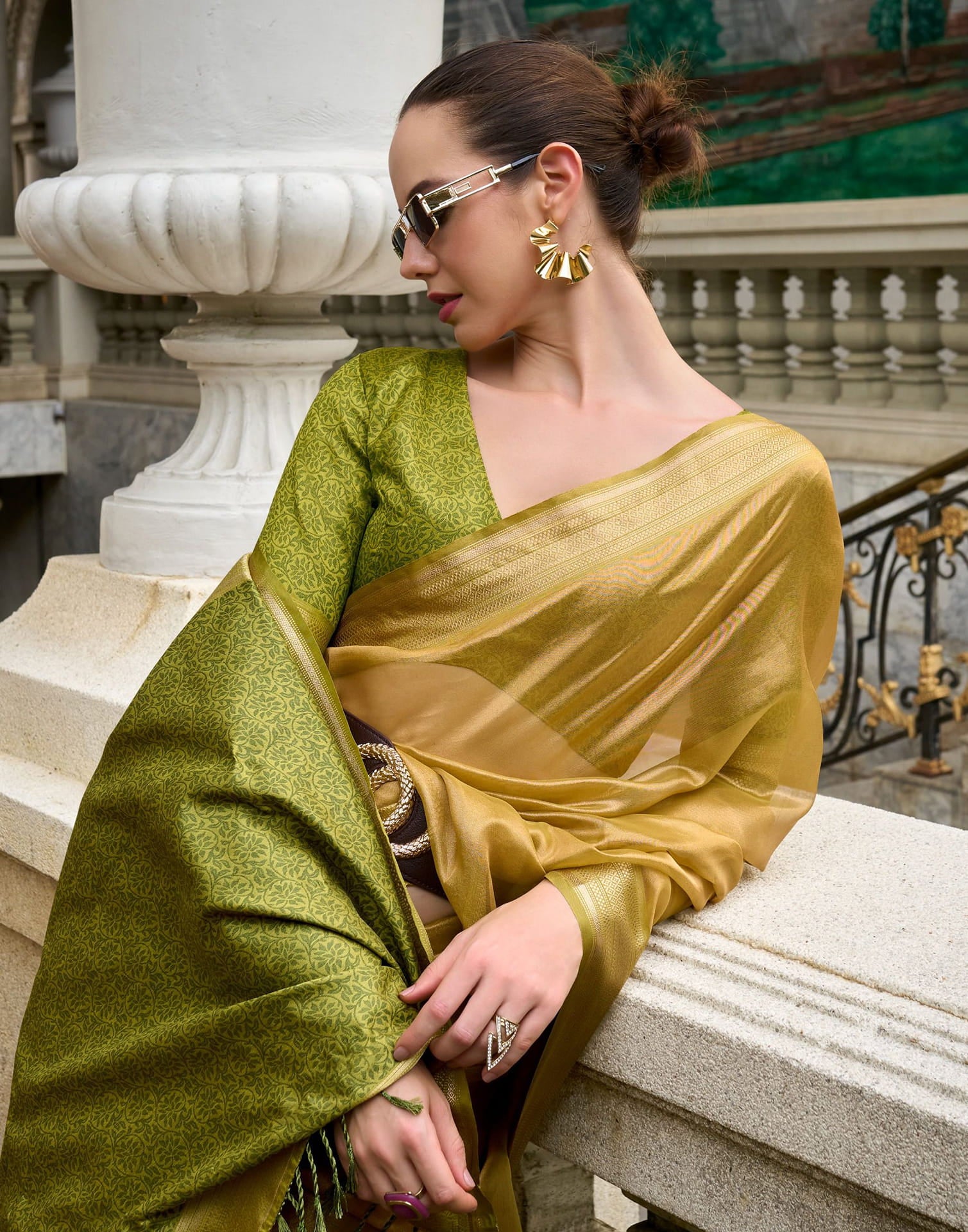 Green Silk Woven Saree