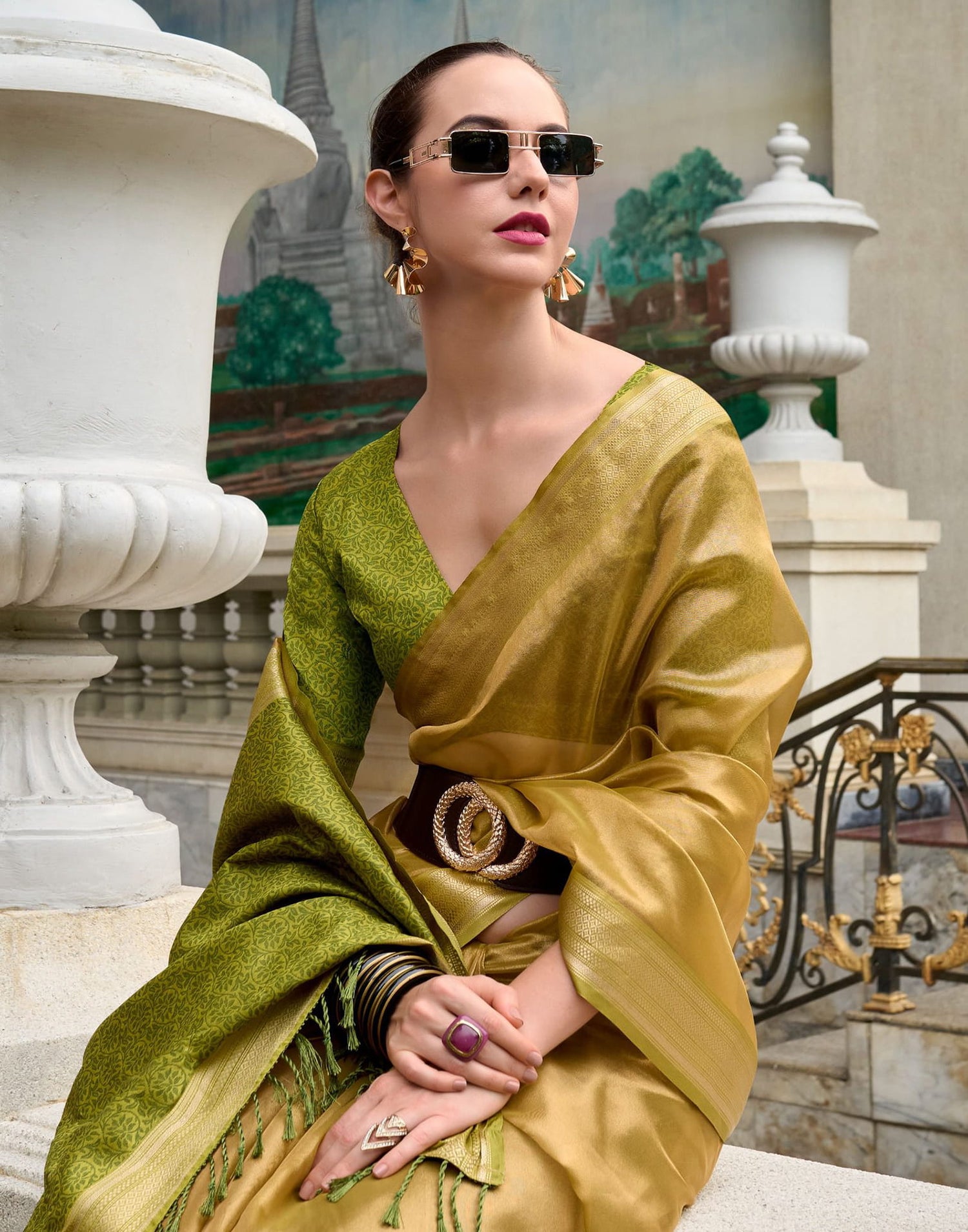 Green Silk Woven Saree