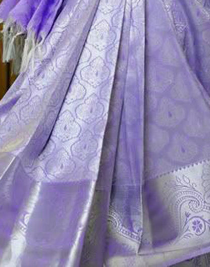 Light Purple Jacquard Silk Saree