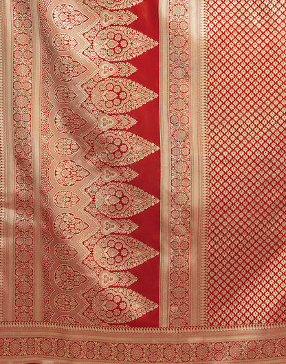 Red Silk Woven Banarasi Saree