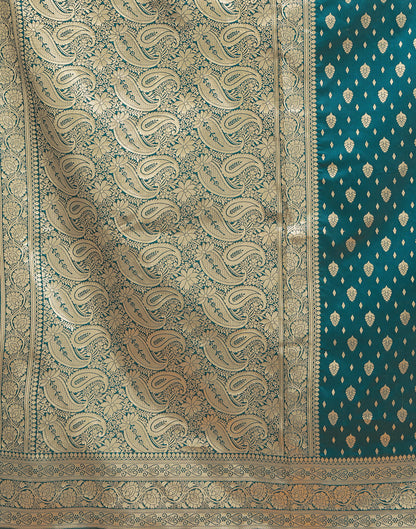 Rama Blue Silk Woven Banarasi Saree