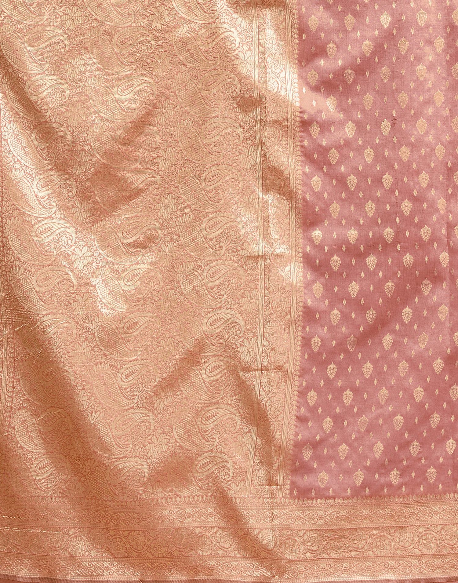 Light Salmon Pink Silk Woven Banarasi Saree