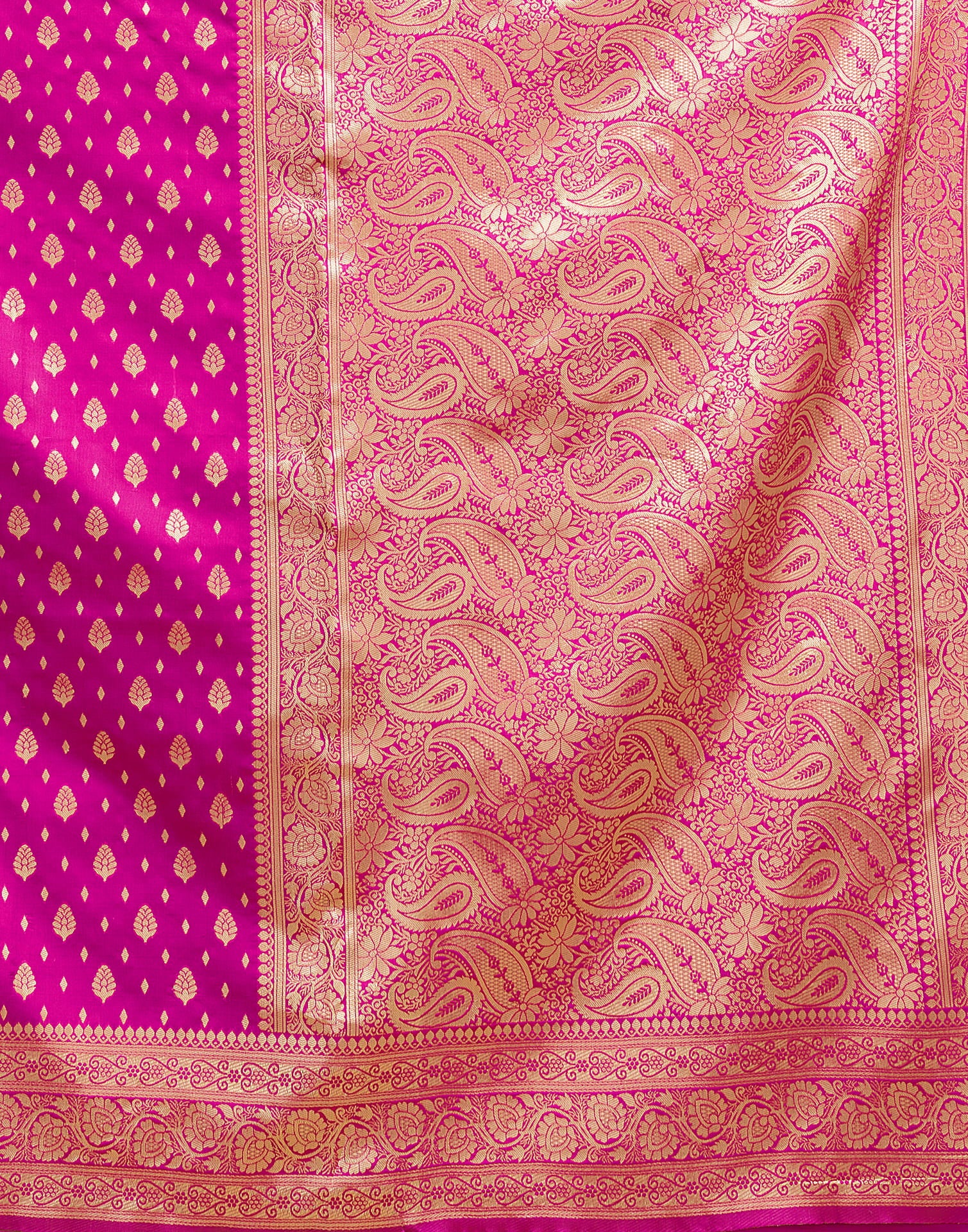 Magenta Silk Woven Banarasi Saree