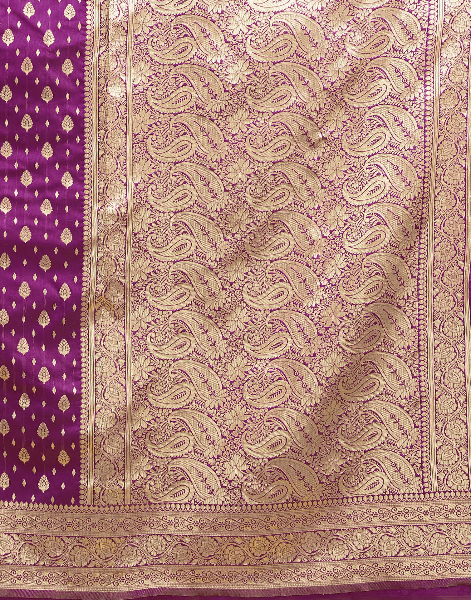 Dark Purple Silk Woven Banarasi Saree