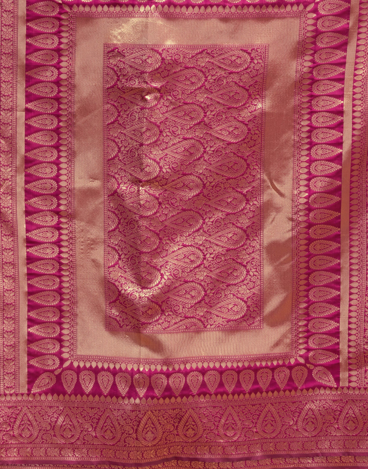 Dark Magenta Silk Woven Banarasi Saree