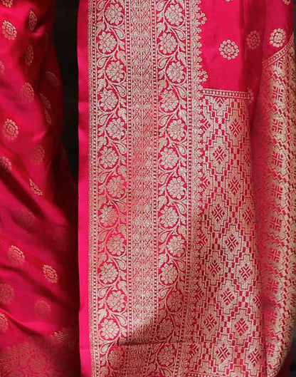 Bright Pink Silk Woven Banarasi Saree