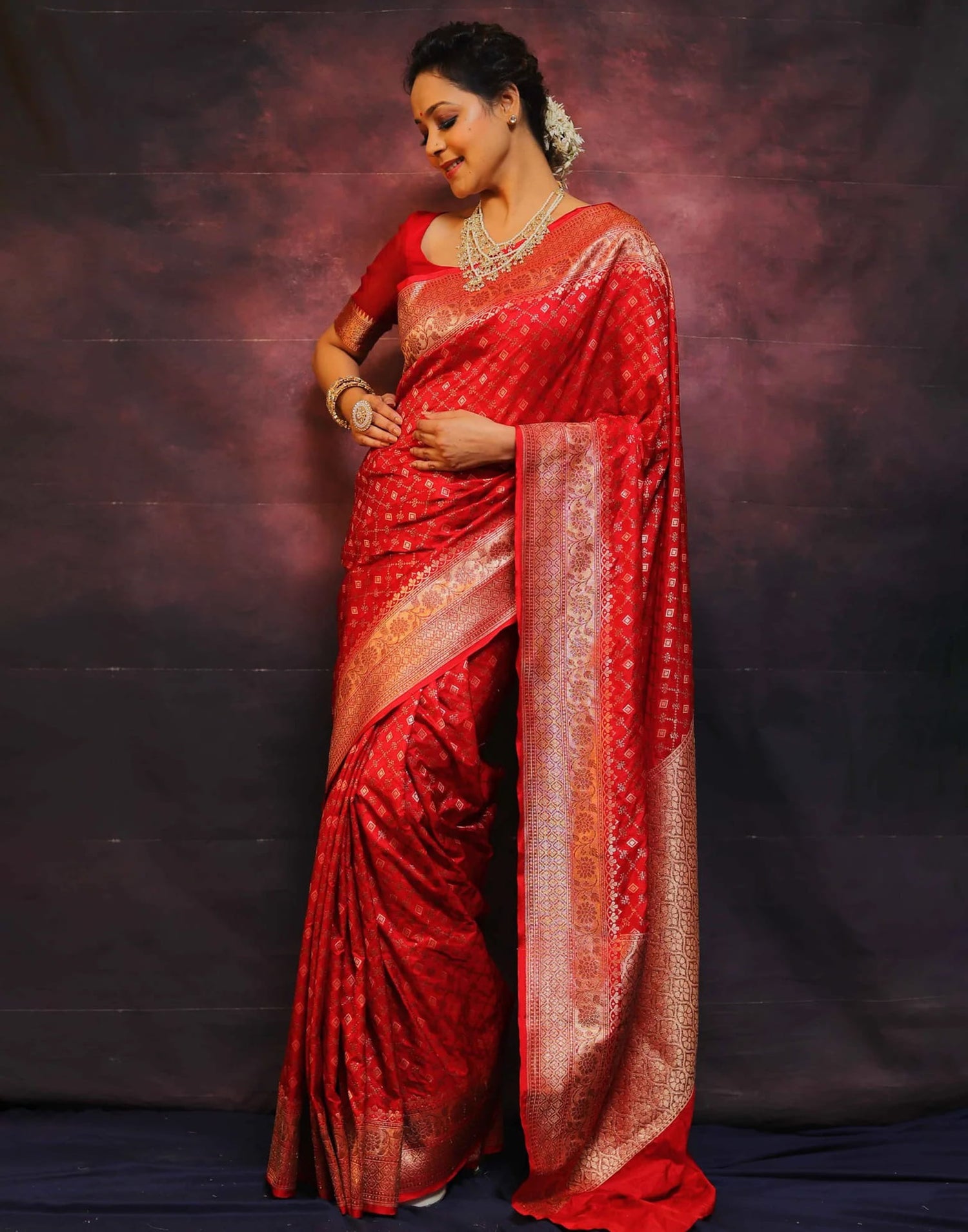 Red Banarasi Silk Saree