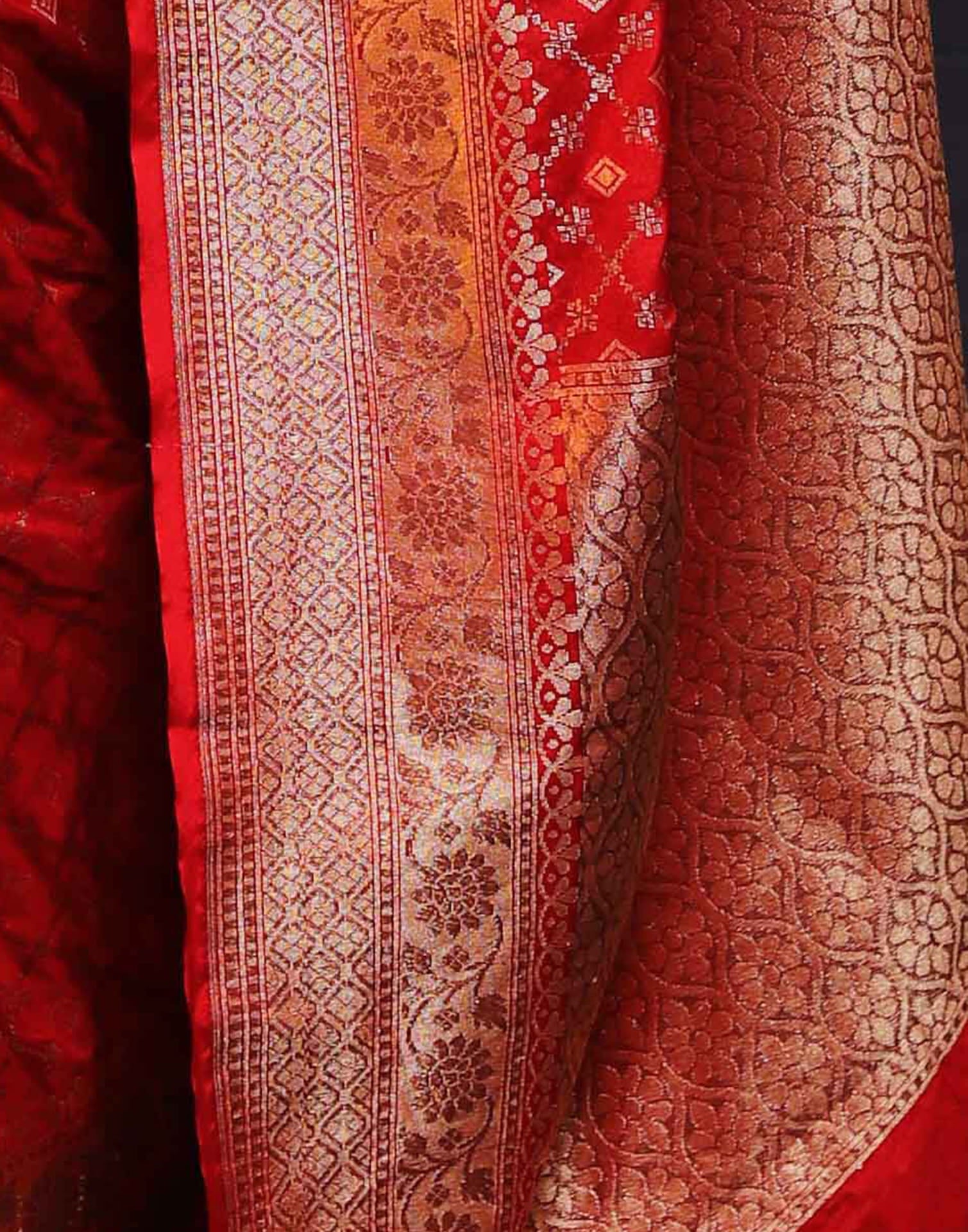 Red Silk Woven Banarasi Saree