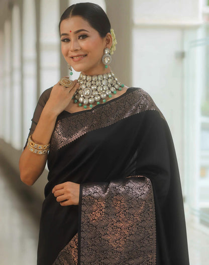 Black Silk Woven Saree