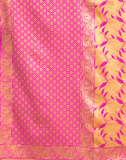 Light Orange Silk Woven Banarasi Saree