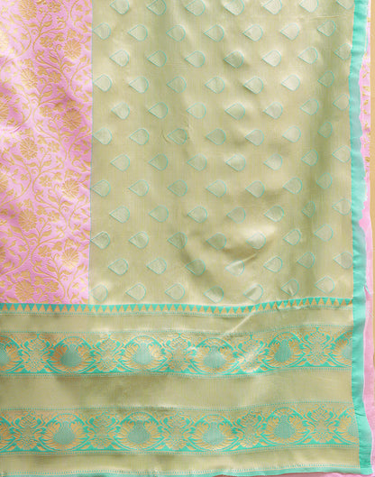 Light Pink Silk Woven Banarasi Saree