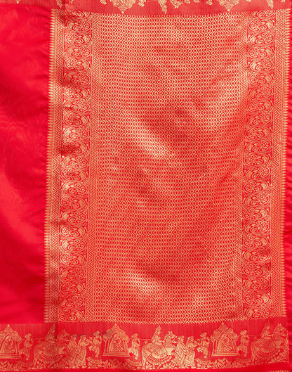 Red Silk Woven  Kanjivaram Saree